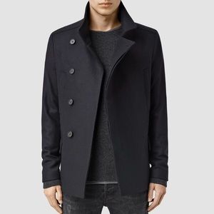 Allsaints black peacoat small